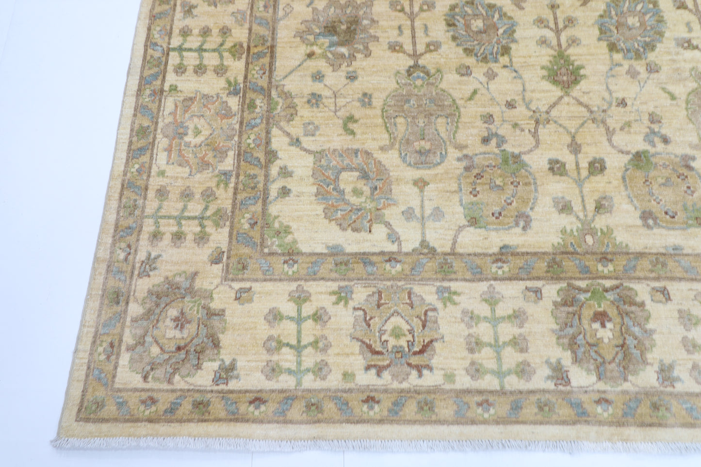202 x 301 cm | Oriental Floral Area Rug Afghan Hand Knotted Veg Dye Wool carpet