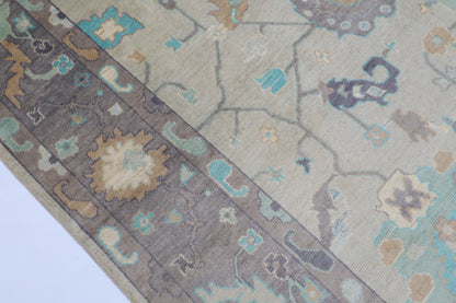 208 x 300 cm |  Oushak gray Tribal Area Rug Afghan Hand Knotted veg Dye Wool carpet