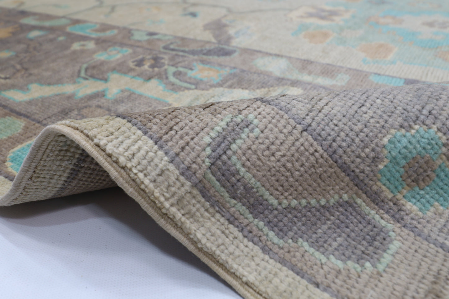 208 x 300 cm |  Oushak gray Tribal Area Rug Afghan Hand Knotted veg Dye Wool carpet