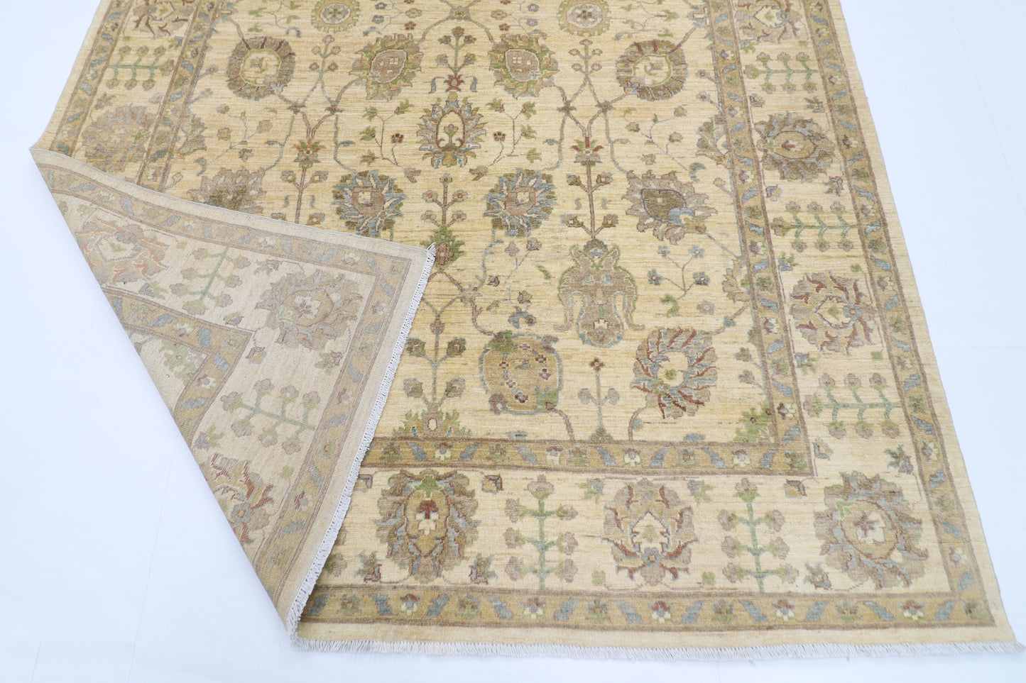 202 x 301 cm | Oriental Floral Area Rug Afghan Hand Knotted Veg Dye Wool carpet