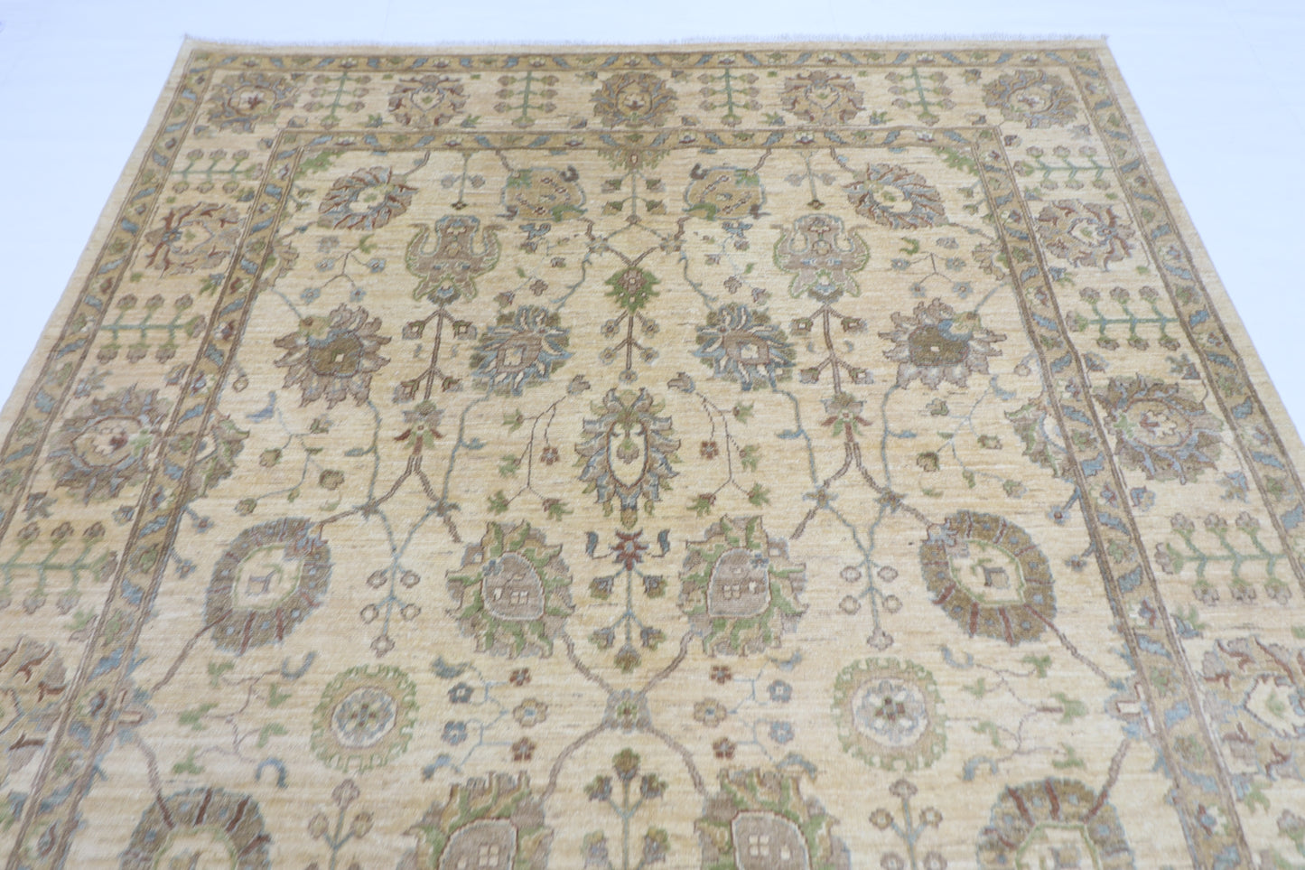 202 x 301 cm | Oriental Floral Area Rug Afghan Hand Knotted Veg Dye Wool carpet