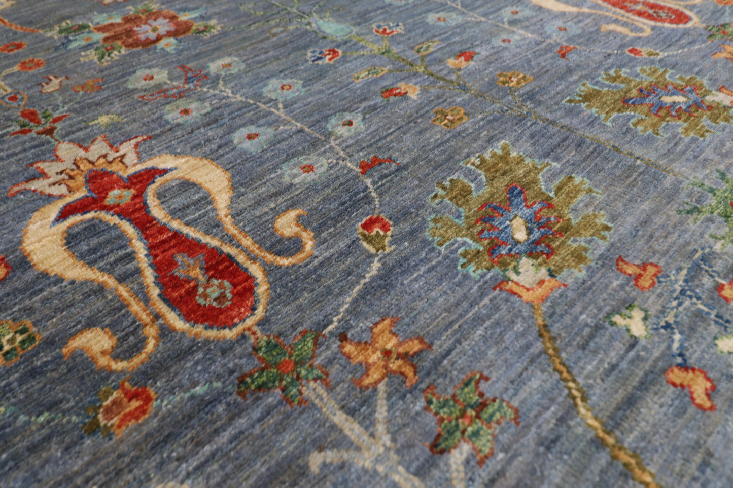 177 x 249 cm | Oriental Floral Gray Area Rug Afghan Hand Knotted Veg Dye Wool carpet