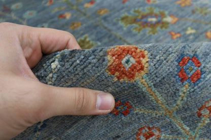 177 x 249 cm | Oriental Floral Gray Area Rug Afghan Hand Knotted Veg Dye Wool carpet