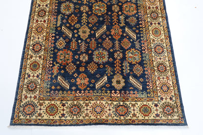 119 x 176 cm | Oriental Blue Area Rug Afghan Hand Knotted Veg Dye Wool carpet