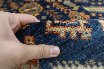 119 x 176 cm | Oriental Blue Area Rug Afghan Hand Knotted Veg Dye Wool carpet