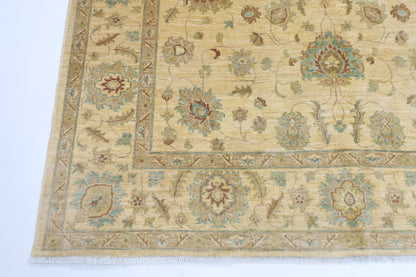 203 x 297 cm | Oriental Floral Beige Area Rug Afghan Hand Knotted Veg Dye Wool carpet