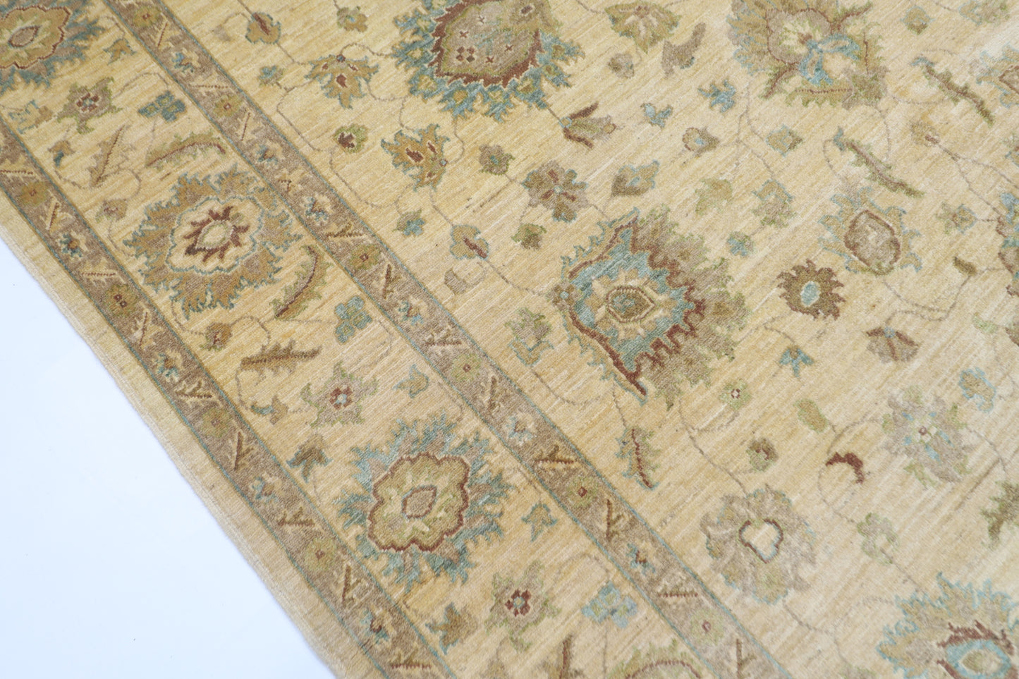203 x 297 cm | Oriental Floral Beige Area Rug Afghan Hand Knotted Veg Dye Wool carpet