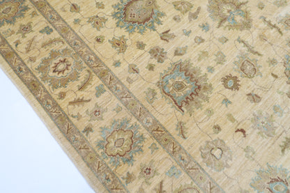 203 x 297 cm | Oriental Floral Beige Area Rug Afghan Hand Knotted Veg Dye Wool carpet