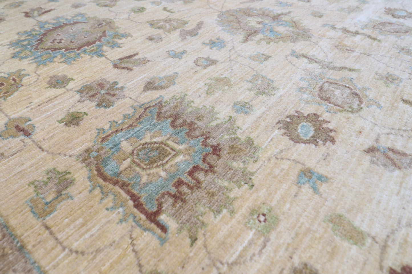 203 x 297 cm | Oriental Floral Beige Area Rug Afghan Hand Knotted Veg Dye Wool carpet