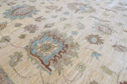 203 x 297 cm | Oriental Floral Beige Area Rug Afghan Hand Knotted Veg Dye Wool carpet