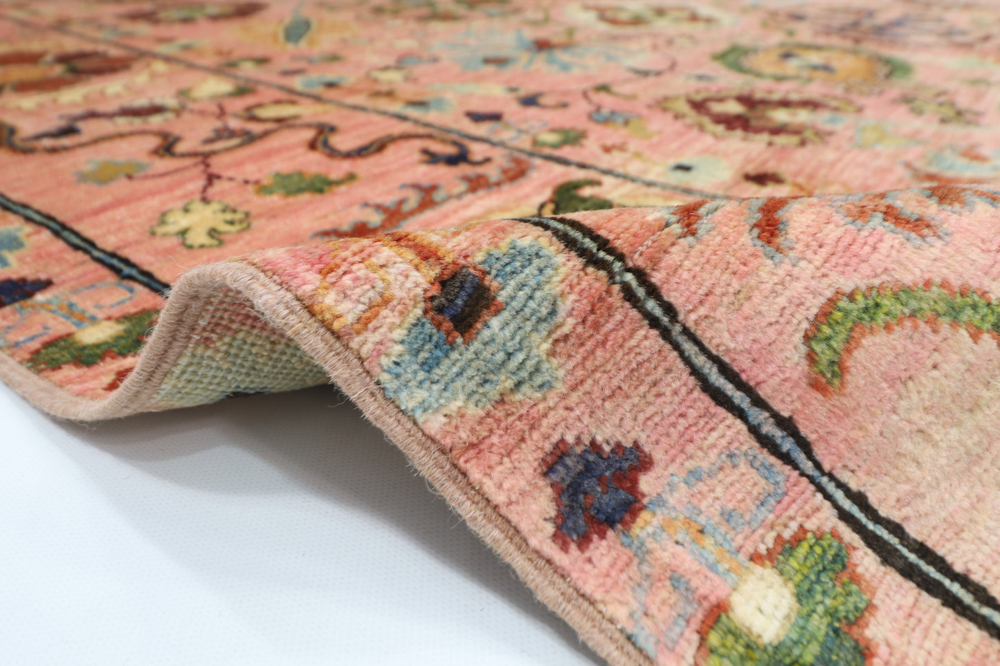 173 x 236 cm | Oriental Suzani Pink Area Rug Afghan Hand Knotted Veg Dye Wool carpet