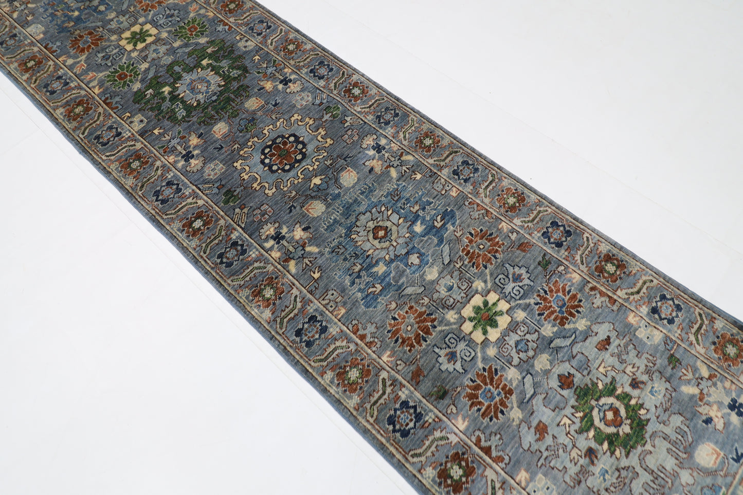 79 x 293 cm | Floral Tribal Runner Rug Afghan Hand Knotted veg Dye Wool carpet