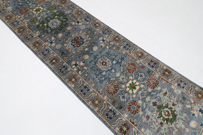 79 x 293 cm | Floral Tribal Runner Rug Afghan Hand Knotted veg Dye Wool carpet