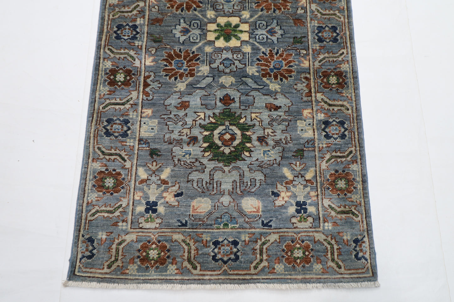 79 x 293 cm | Floral Tribal Runner Rug Afghan Hand Knotted veg Dye Wool carpet