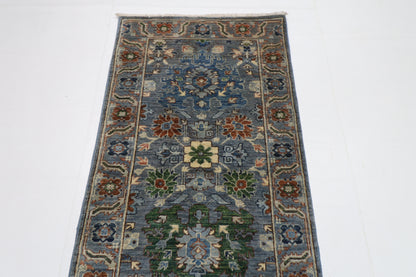 79 x 293 cm | Floral Tribal Runner Rug Afghan Hand Knotted veg Dye Wool carpet