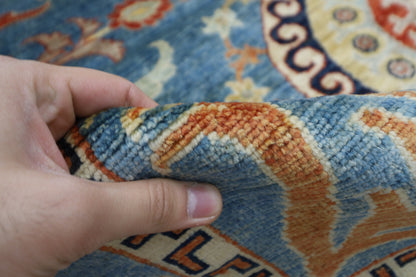 205 x 296 cm | Oriental Suzani Blue Area Rug Afghan Hand Knotted Veg Dye Wool carpet