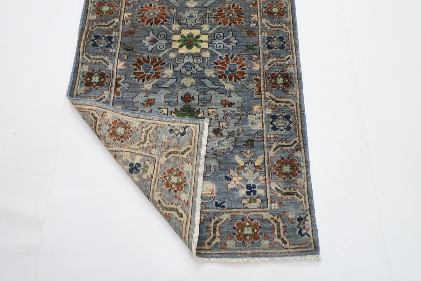 79 x 293 cm | Floral Tribal Runner Rug Afghan Hand Knotted veg Dye Wool carpet