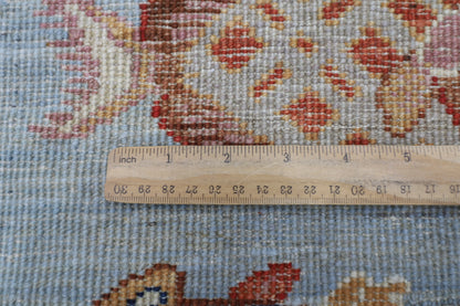 176 x 240 cm | Oriental Fish Blue Area Rug Afghan Hand Knotted Veg Dye Wool carpet