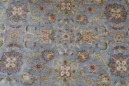 242 x 241 cm | Oriental Floral Gray Round Rug Afghan Hand Knotted Veg Dye Wool carpet