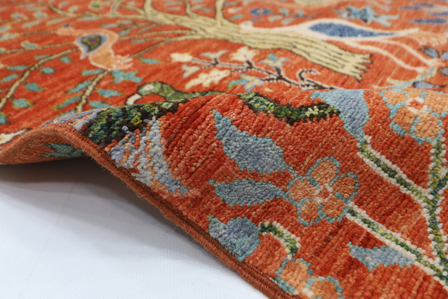 81 x 288 cm | Birds Tribal Runner Rug Afghan Hand Knotted veg Dye Wool carpet