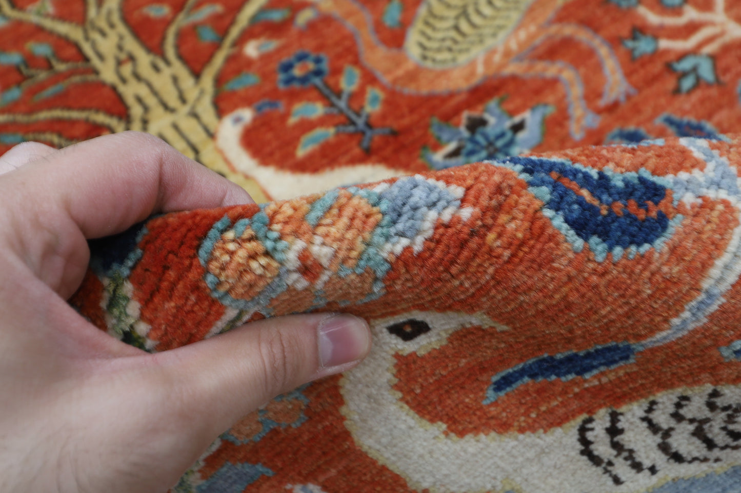 81 x 288 cm | Birds Tribal Runner Rug Afghan Hand Knotted veg Dye Wool carpet