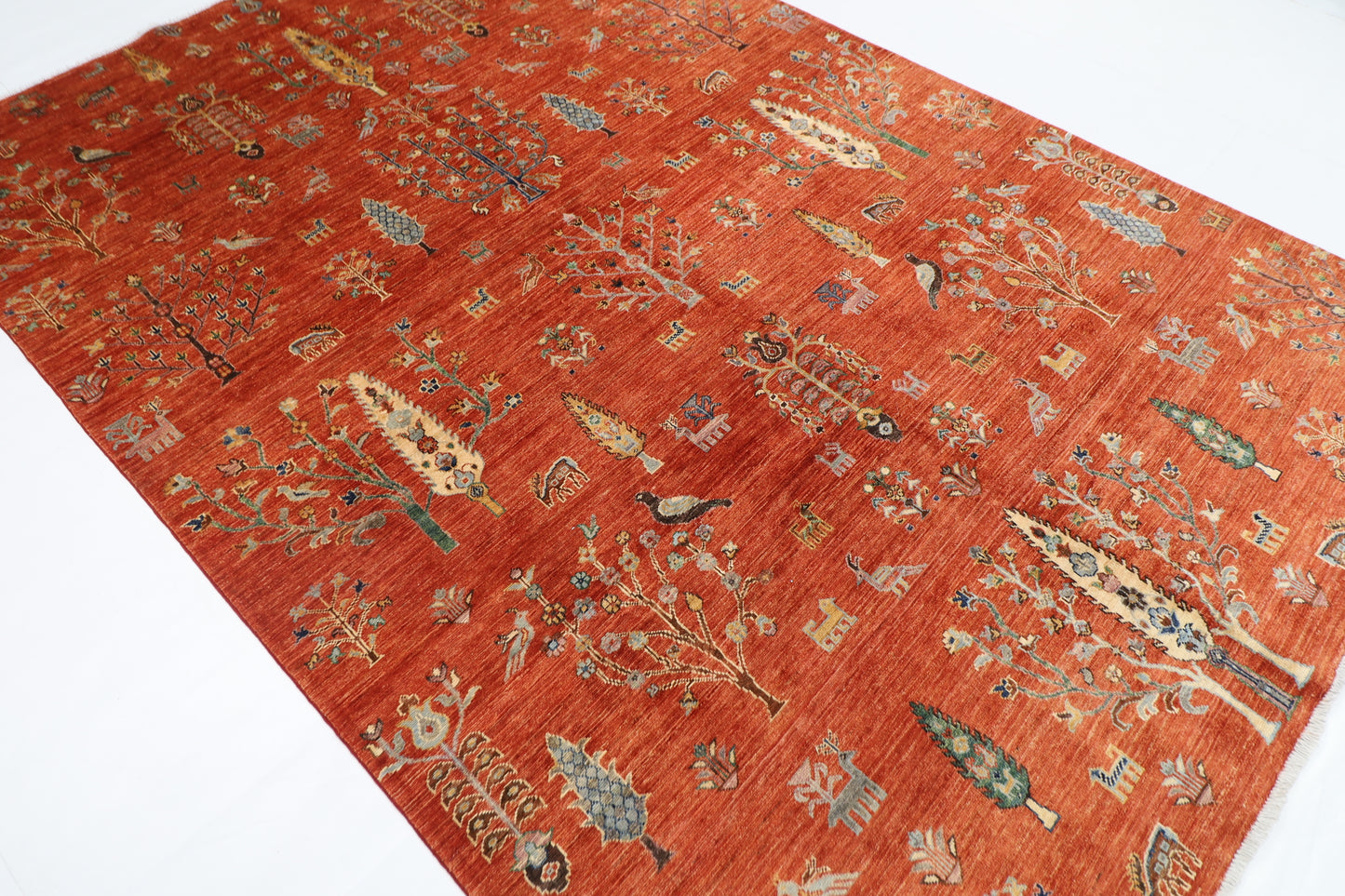 200 x 297 cm | Oriental Tree of life Area Rug Afghan Hand Knotted Veg Dye Wool carpet