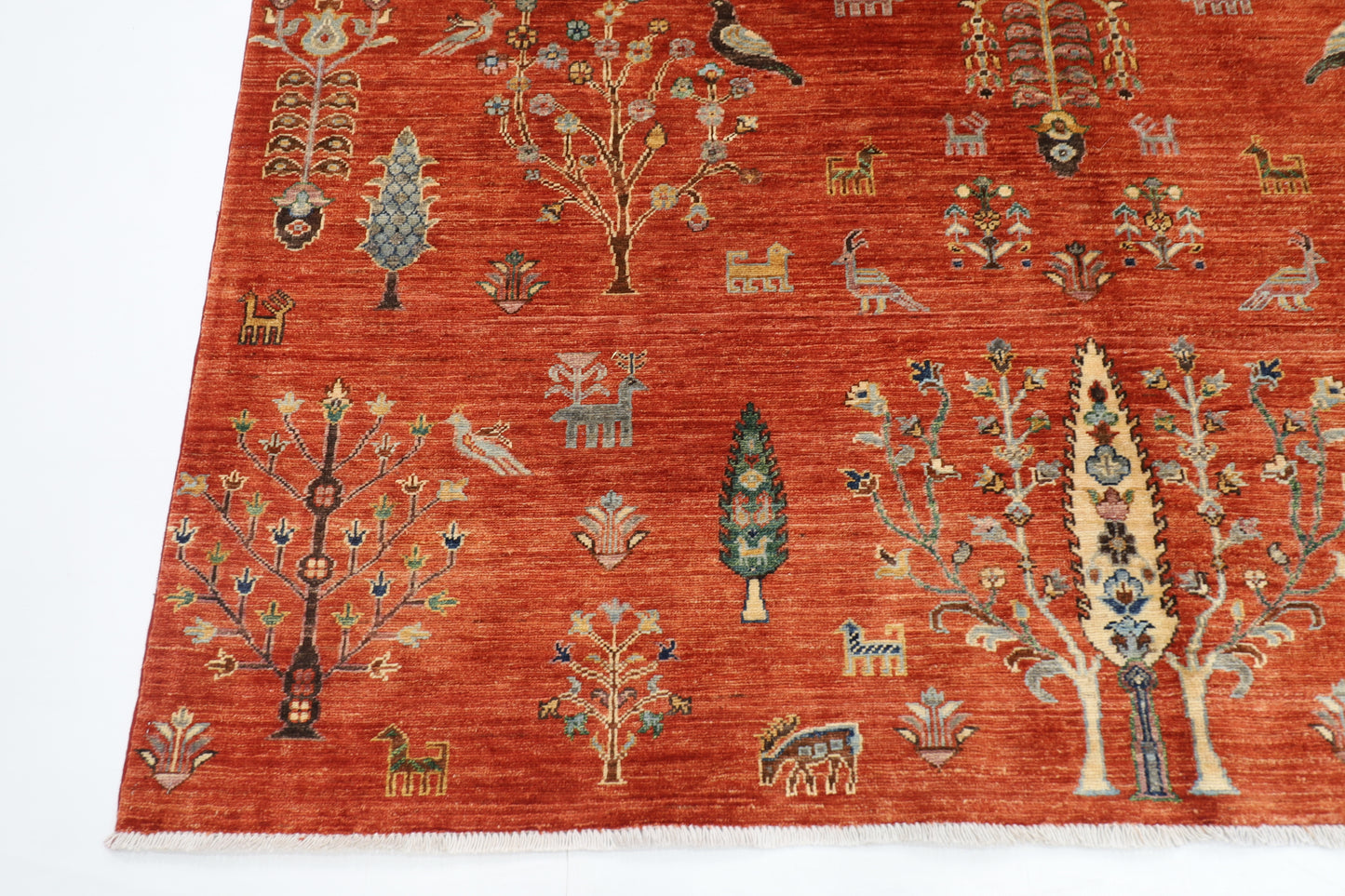 200 x 297 cm | Oriental Tree of life Area Rug Afghan Hand Knotted Veg Dye Wool carpet