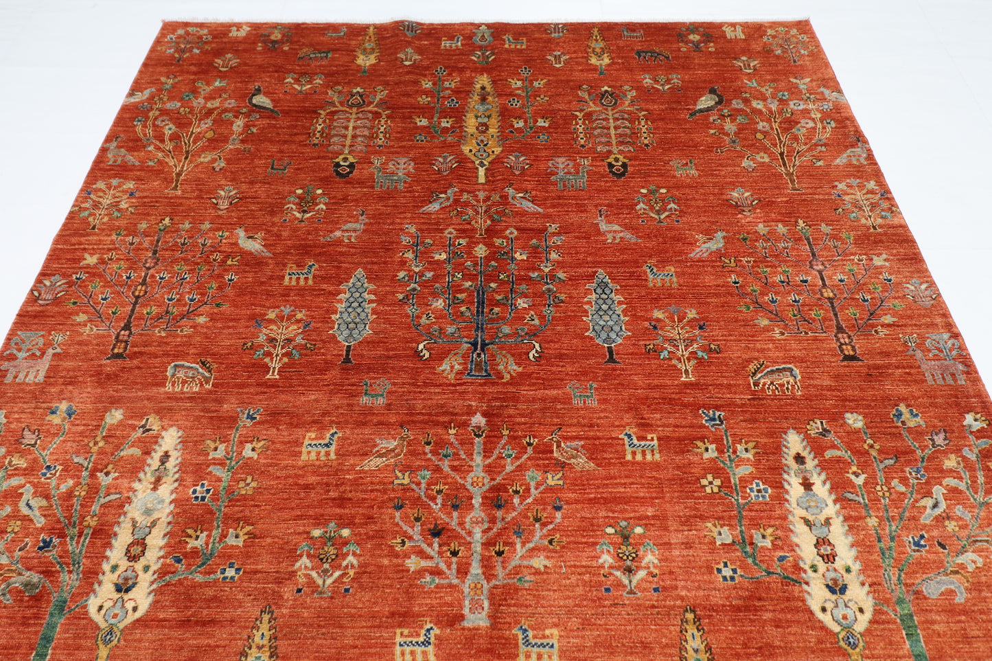 200 x 297 cm | Oriental Tree of life Area Rug Afghan Hand Knotted Veg Dye Wool carpet