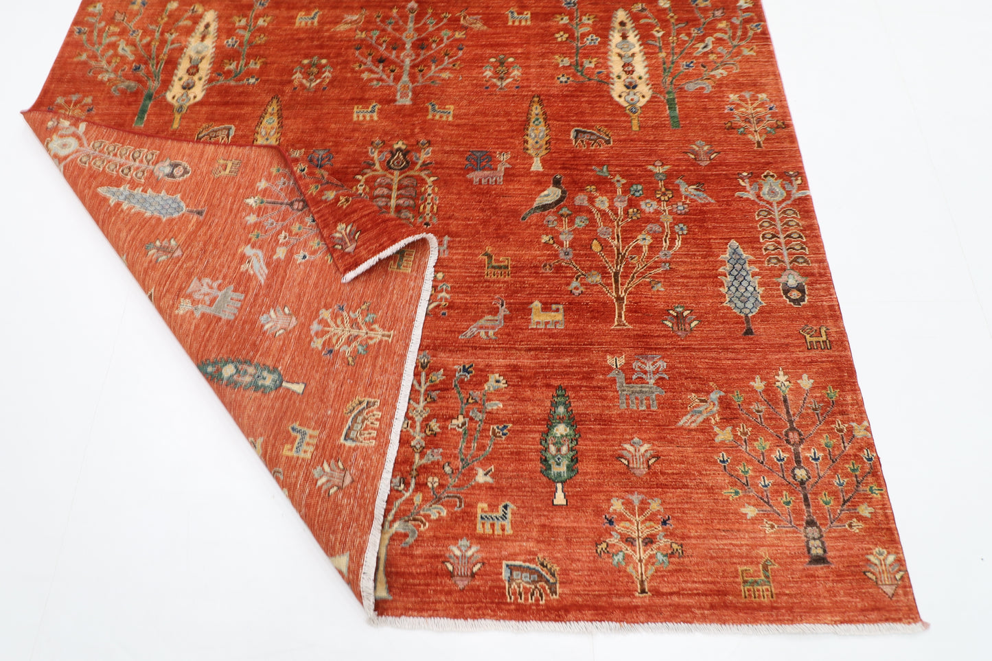 200 x 297 cm | Oriental Tree of life Area Rug Afghan Hand Knotted Veg Dye Wool carpet