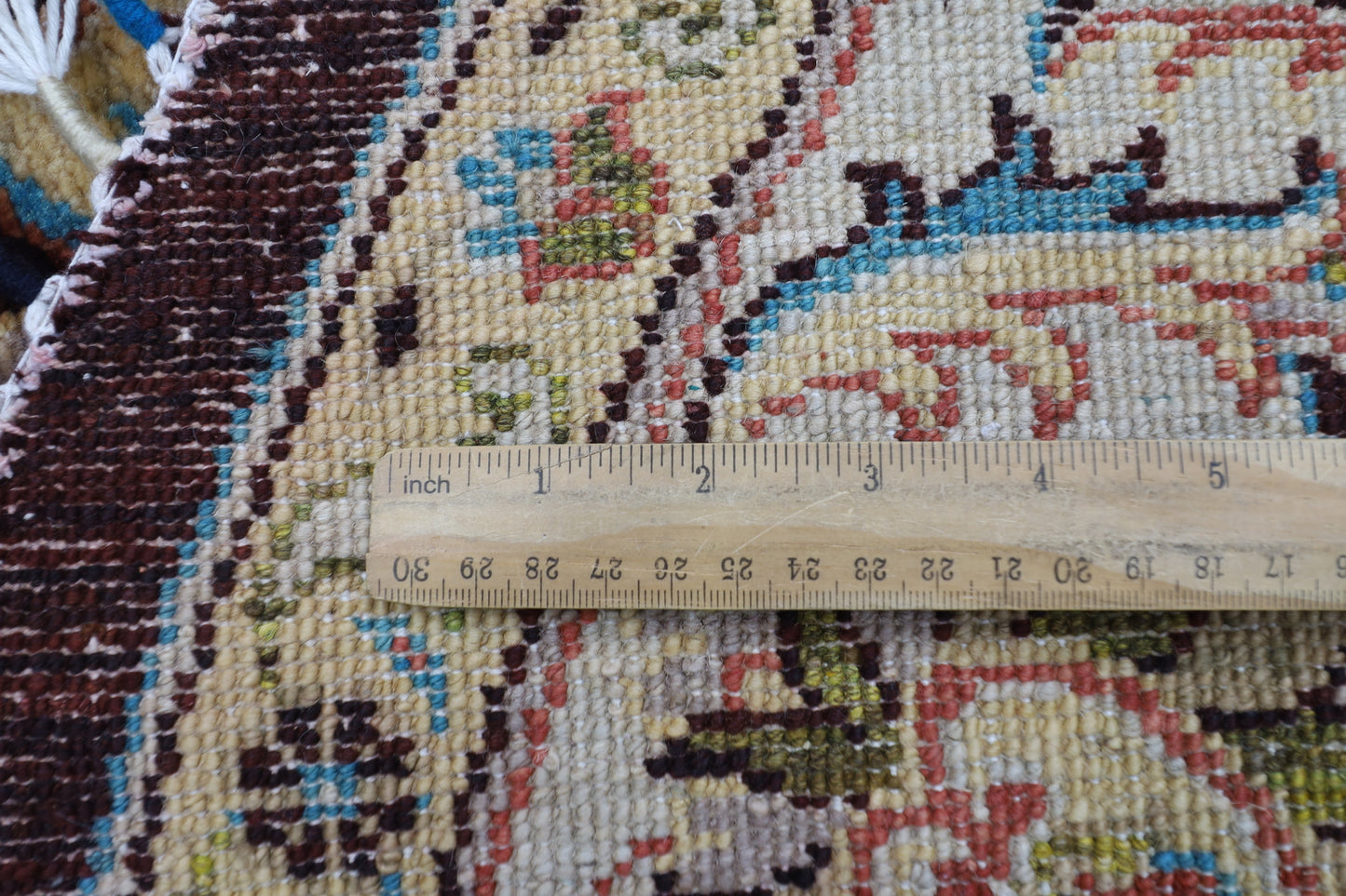 181 x 183 cm | Oriental Floral Brown Round Rug Afghan Hand Knotted Veg Dye Wool carpet (Copy)