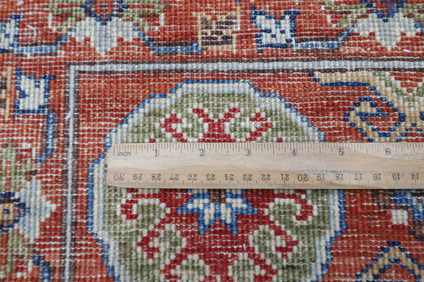 198 x 296 cm | Tribal Waziri Orange Area Rug Afghan Hand Knotted Veg Dye Wool carpet