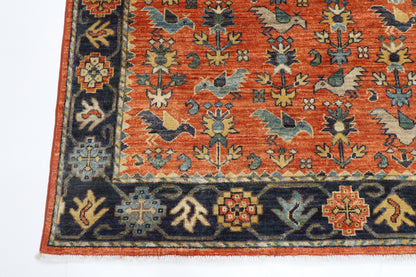 153 x 190 cm | Tribal Birds Area Rug Afghan Hand Knotted Veg Dye Wool carpet
