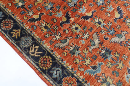153 x 190 cm | Tribal Birds Area Rug Afghan Hand Knotted Veg Dye Wool carpet