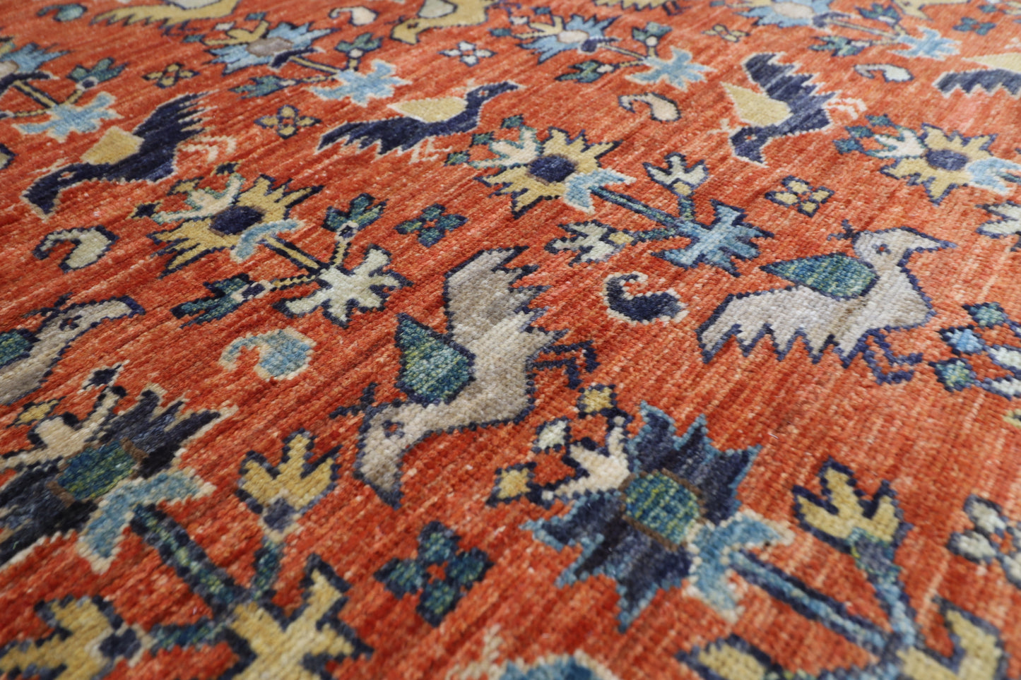 153 x 190 cm | Tribal Birds Area Rug Afghan Hand Knotted Veg Dye Wool carpet