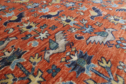 153 x 190 cm | Tribal Birds Area Rug Afghan Hand Knotted Veg Dye Wool carpet