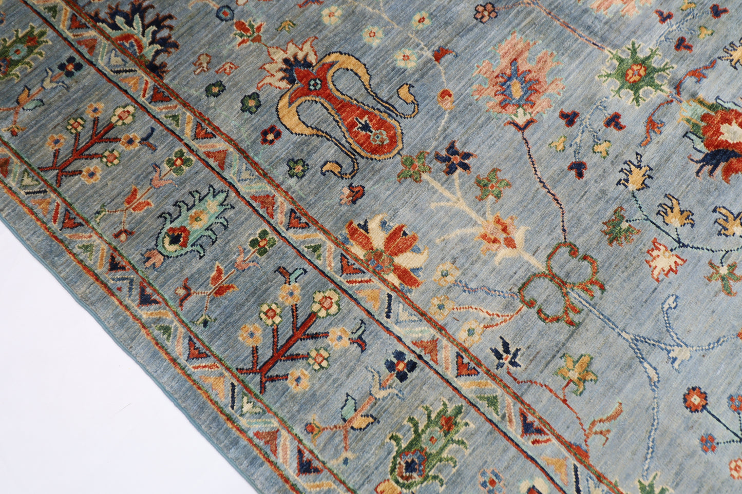 172 x 244 cm | Tribal Floral Gray Area Rug Afghan Hand Knotted Veg Dye Wool carpet