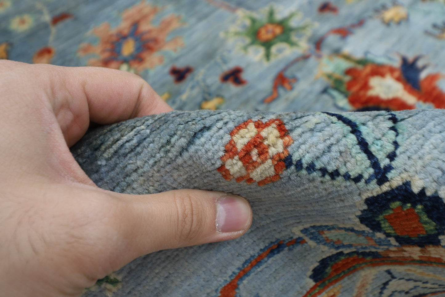 172 x 244 cm | Tribal Floral Gray Area Rug Afghan Hand Knotted Veg Dye Wool carpet