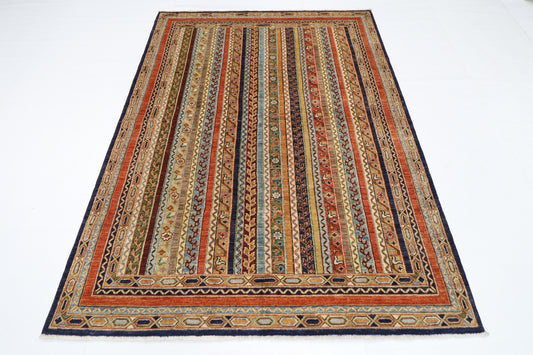 162 x 217 cm | Tribal Turkish Shall Area Rug Afghan Hand Knotted Veg Dye Wool carpet