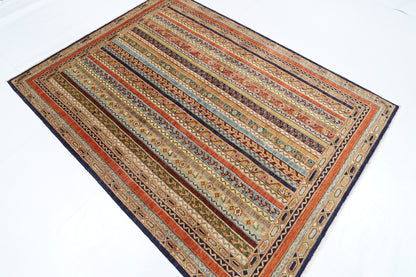 162 x 217 cm | Tribal Turkish Shall Area Rug Afghan Hand Knotted Veg Dye Wool carpet