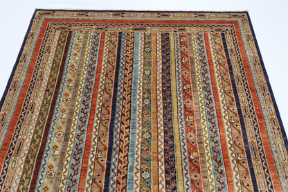 162 x 217 cm | Tribal Turkish Shall Area Rug Afghan Hand Knotted Veg Dye Wool carpet