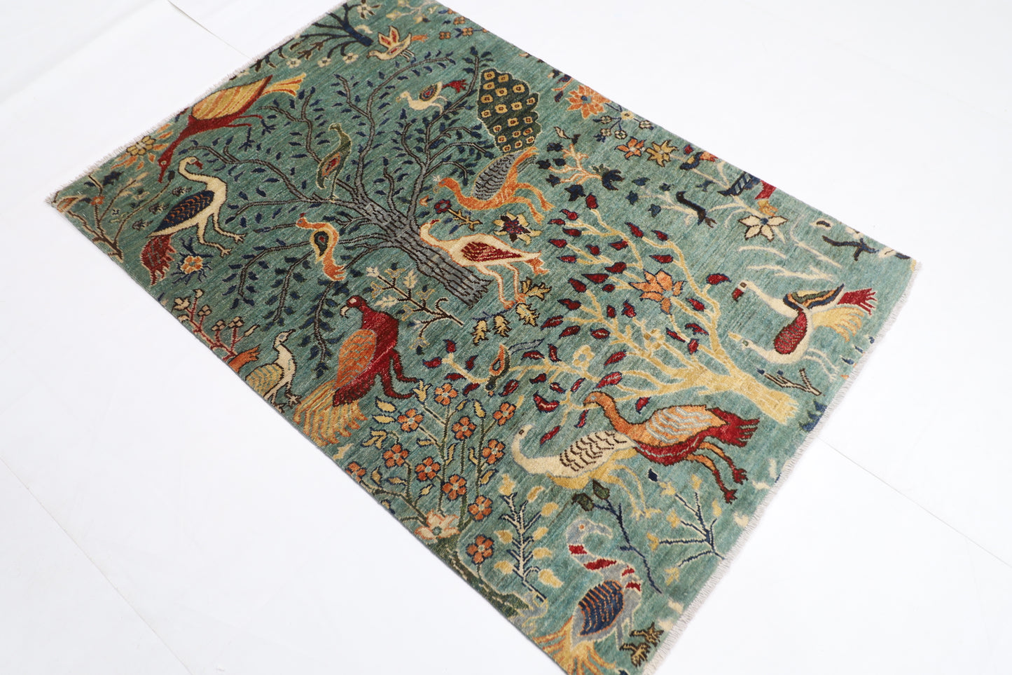 105 x 154 cm | Birds Tribal Area Rug Afghan Hand Knotted veg Dye Wool carpet