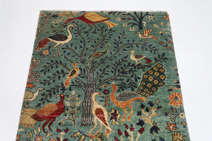 105 x 154 cm | Birds Tribal Area Rug Afghan Hand Knotted veg Dye Wool carpet