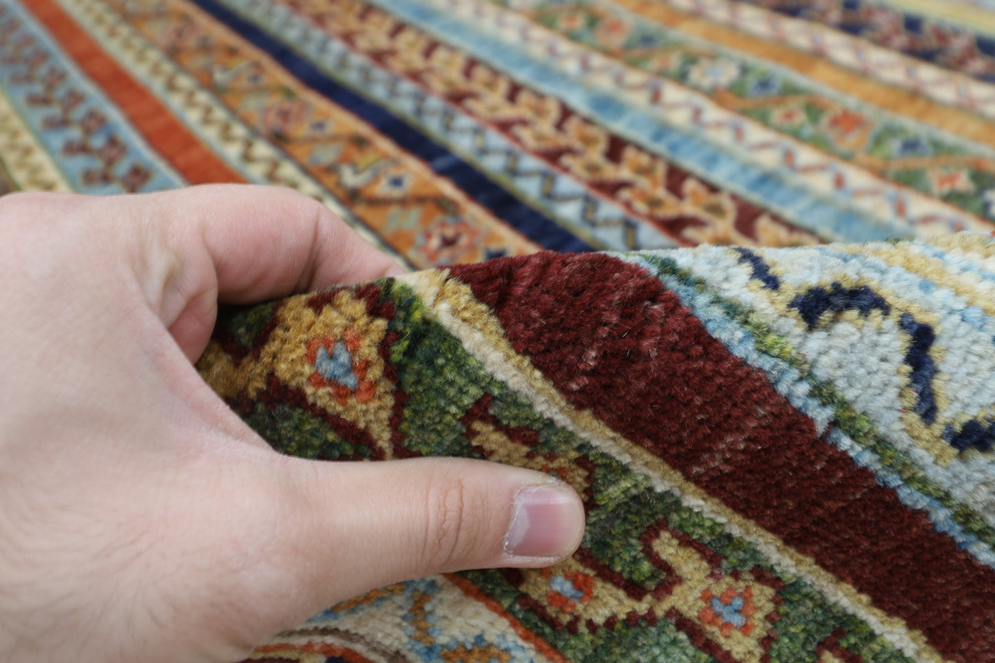 162 x 217 cm | Tribal Turkish Shall Area Rug Afghan Hand Knotted Veg Dye Wool carpet