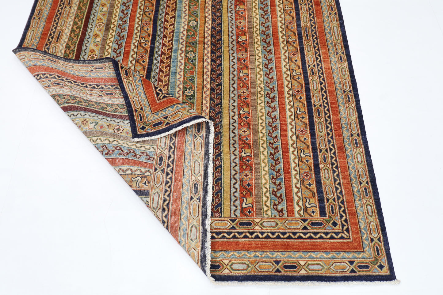 162 x 217 cm | Tribal Turkish Shall Area Rug Afghan Hand Knotted Veg Dye Wool carpet