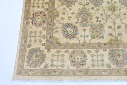 197 x 297 cm | Tribal Floral Beige Area Rug Afghan Hand Knotted Veg Dye Wool carpet