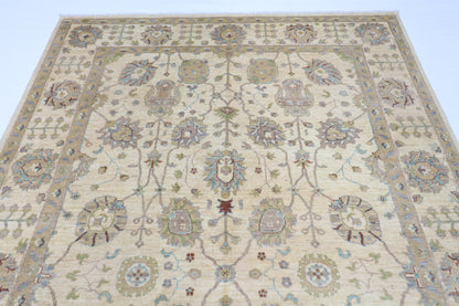 197 x 297 cm | Tribal Floral Beige Area Rug Afghan Hand Knotted Veg Dye Wool carpet