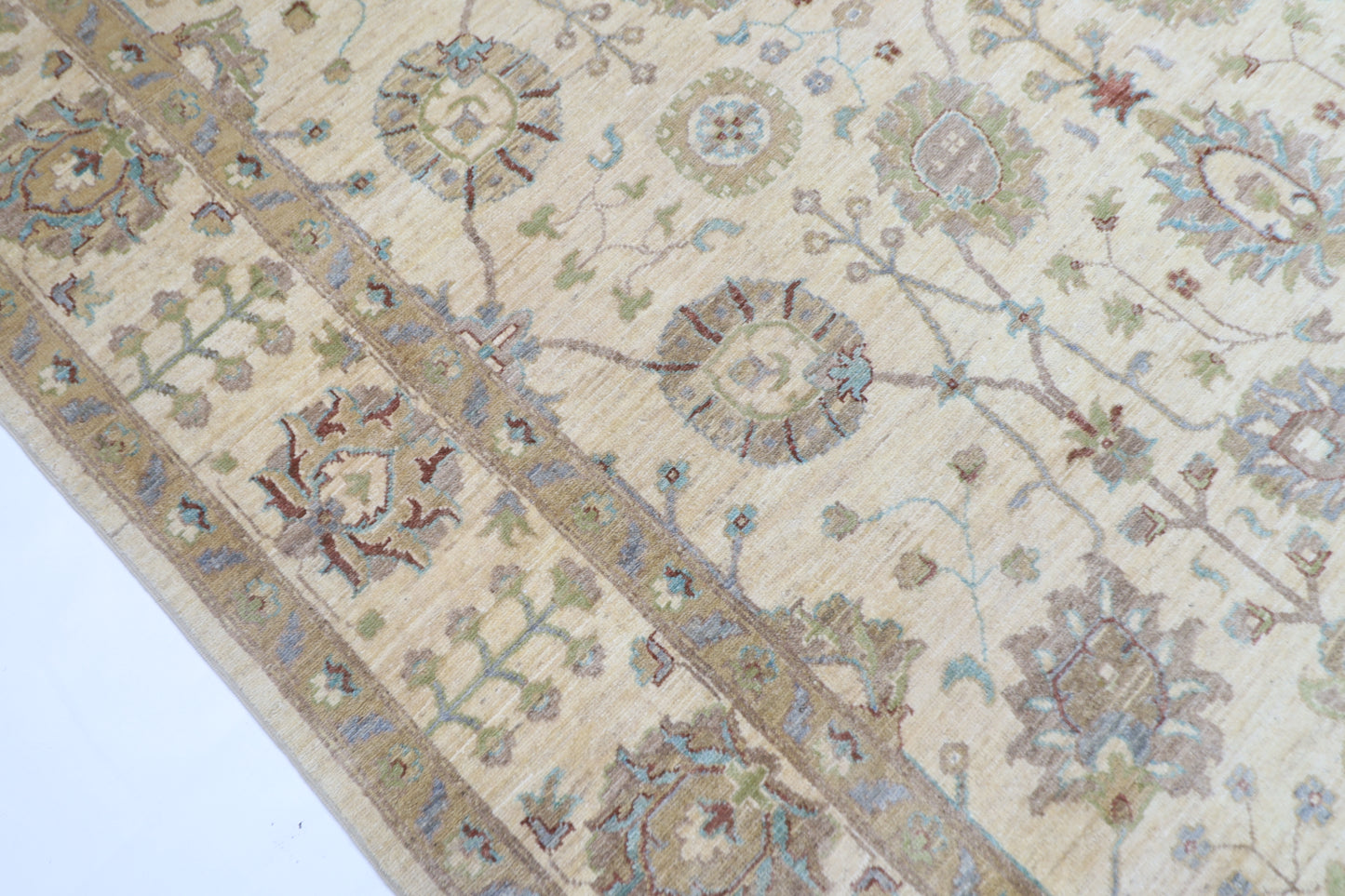 197 x 297 cm | Tribal Floral Beige Area Rug Afghan Hand Knotted Veg Dye Wool carpet