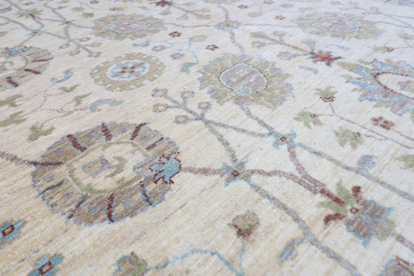 197 x 297 cm | Tribal Floral Beige Area Rug Afghan Hand Knotted Veg Dye Wool carpet