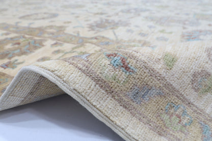 197 x 297 cm | Tribal Floral Beige Area Rug Afghan Hand Knotted Veg Dye Wool carpet
