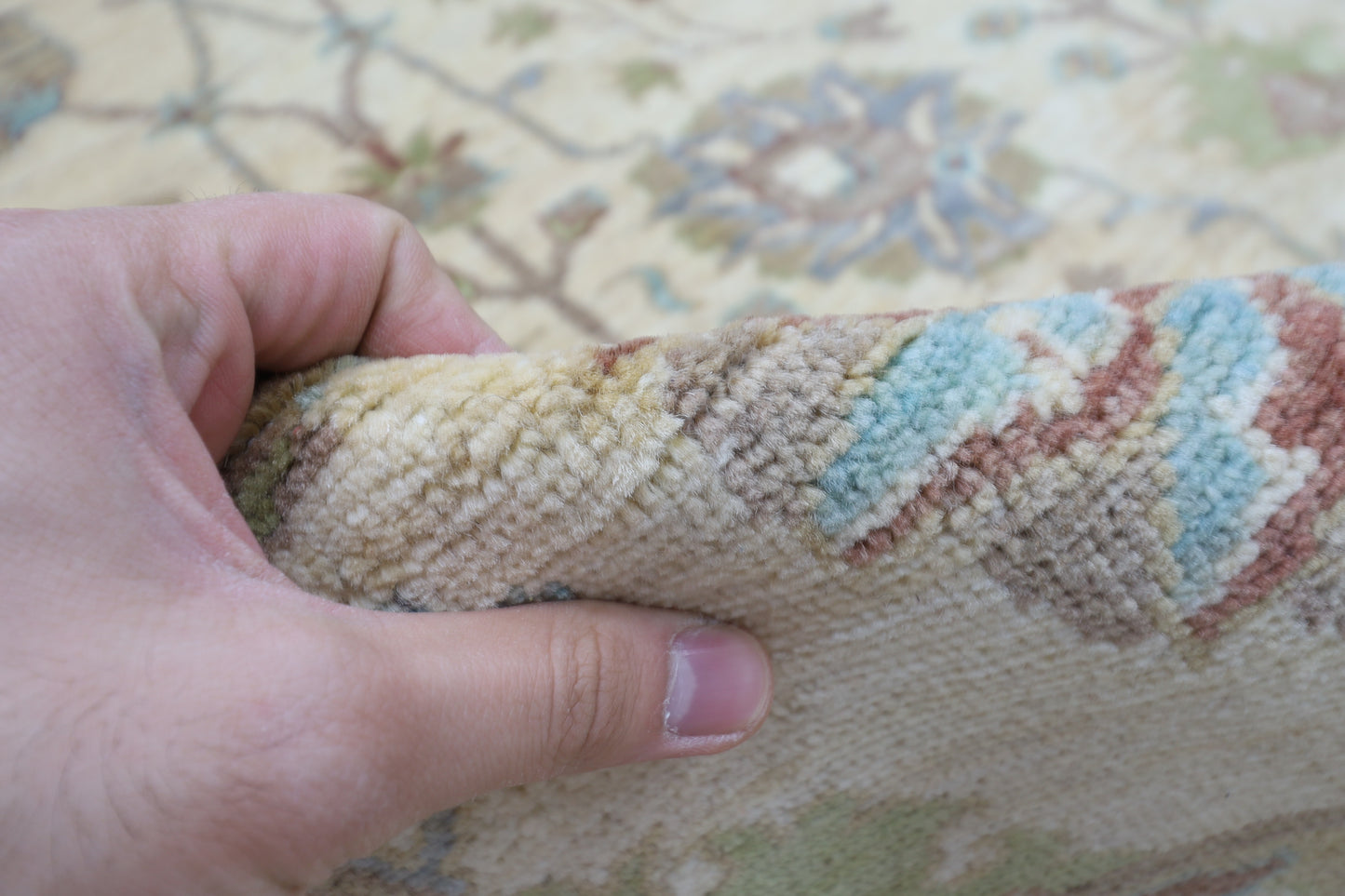 197 x 297 cm | Tribal Floral Beige Area Rug Afghan Hand Knotted Veg Dye Wool carpet